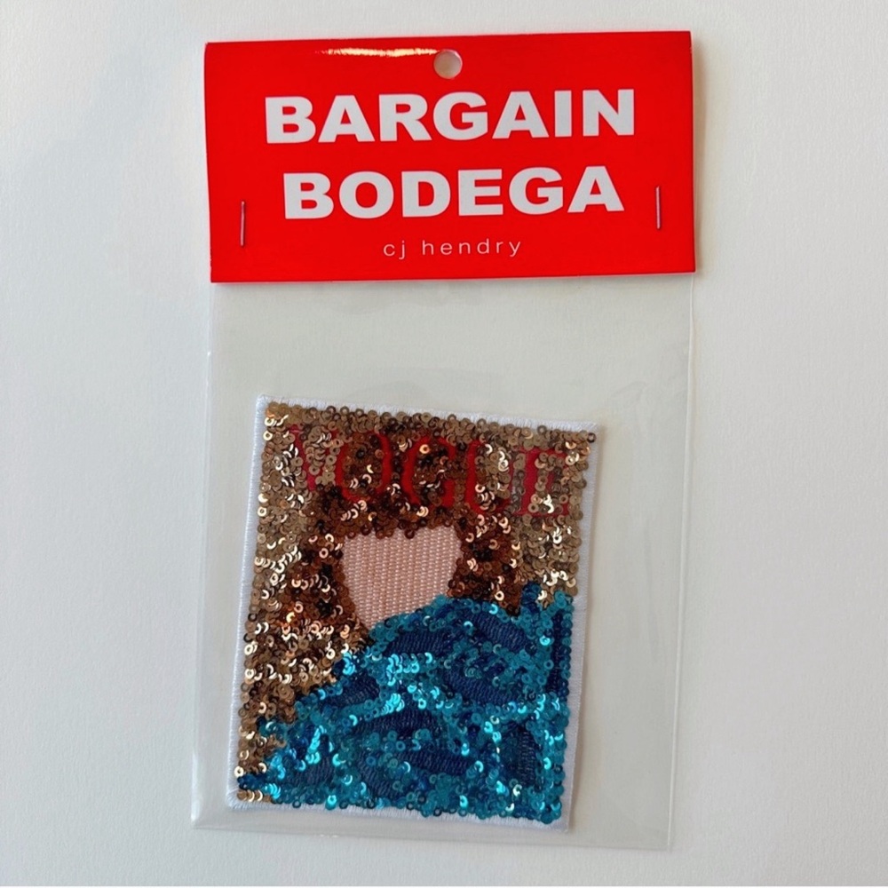 CJ Hendry 🩵 Bargain Bodega Sequin Patch Vogue Magazine Cover Limited Edition New
